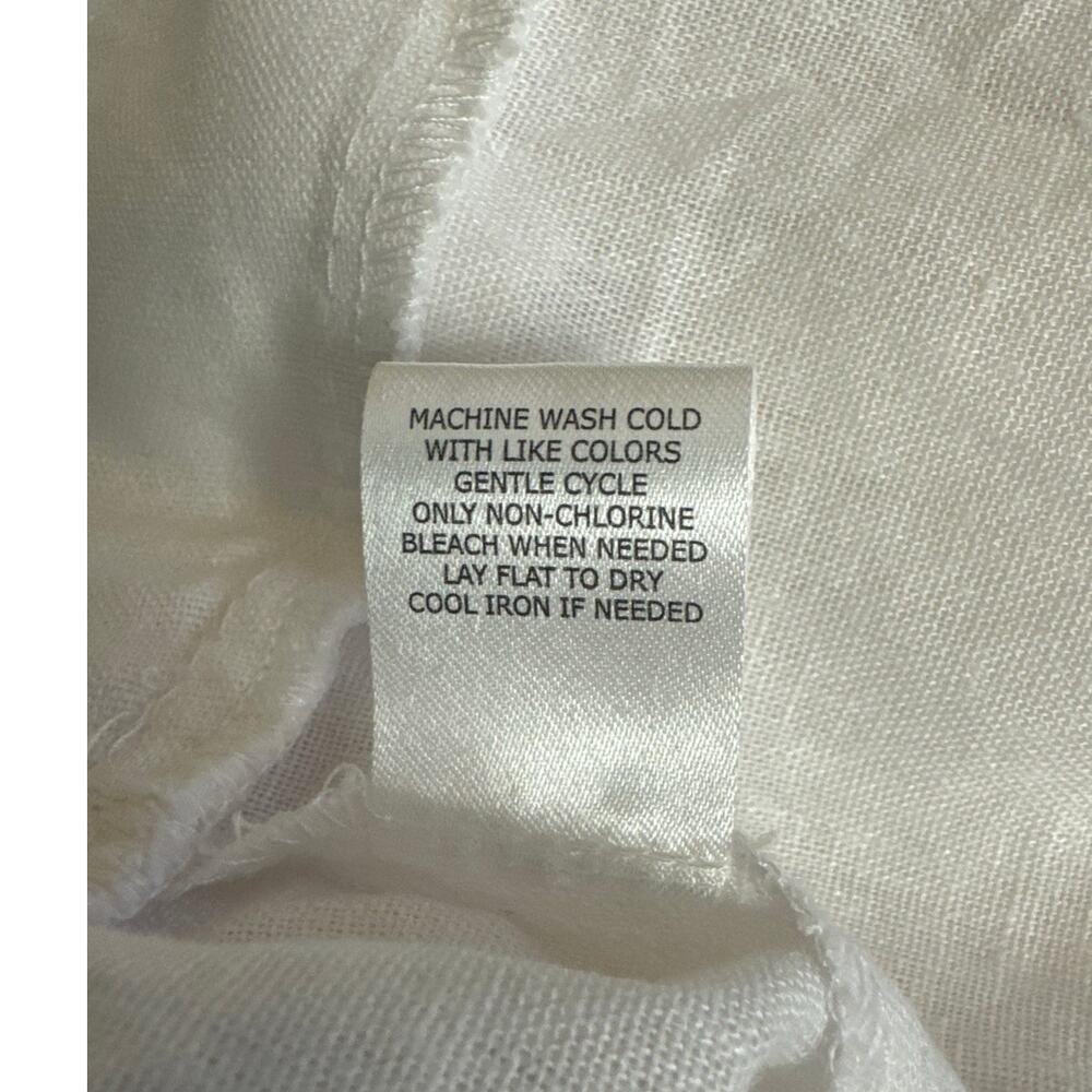 NWT Blue Sol 3X White Linen Blend Crop Pants Flat Front, Elastic Back, Tie Front - Picture 5 of 5